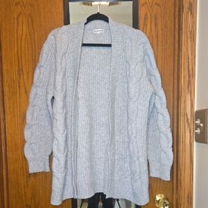 Vigoss Light Gray Cable Knit Cardigan